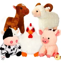 Comprar Set De 5 Animales De Granja De Peluche 10 Para Decoración