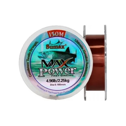 Bobina De Fluorocarbono Sumax Max Power 0.37mm X150mts