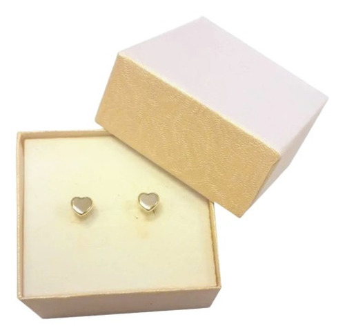 Aros Abridores Perno Oro 18k C H Corazón C/piedra Envio Grat