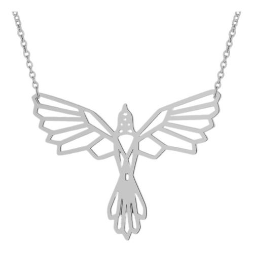 Imagen 1 de 4 de Collar Con Dije De Ave Fénix En Acero Inoxidable