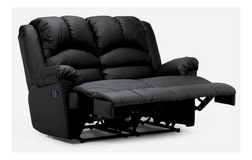 Sofá Reclinable Rosen Jarrie 2 Cuerpos Manual Ecocuero Negro