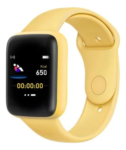 Relógio Smartwatch D20 Masculino E Feminino Ios E Android Cor da caixa Amarelo Cor da pulseira Amarelo Cor do bisel Preto