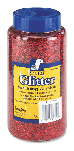 Pacon Spectra Glitter. Cristal Hexagonal Rojo Onzas