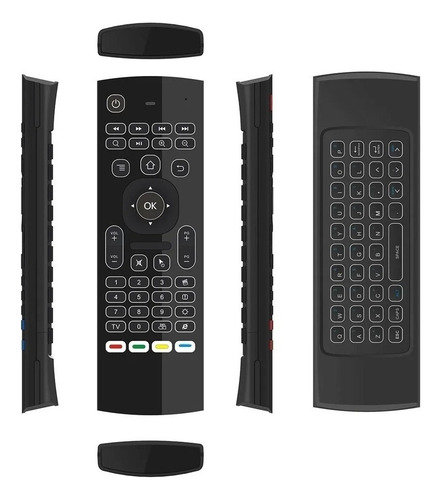 Teclado Inalámbrico Smart Tv Box De 2,4 Gr+mando A Distancia