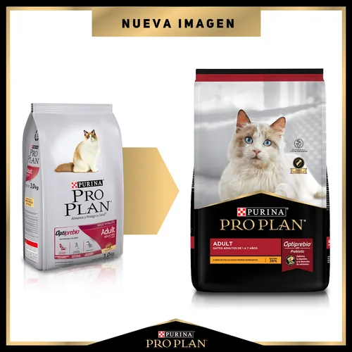 Alimento Pro Plan Optiprebio. Adult para gato adulto de raza mediana sabor pollo y arroz de 7.5 kg