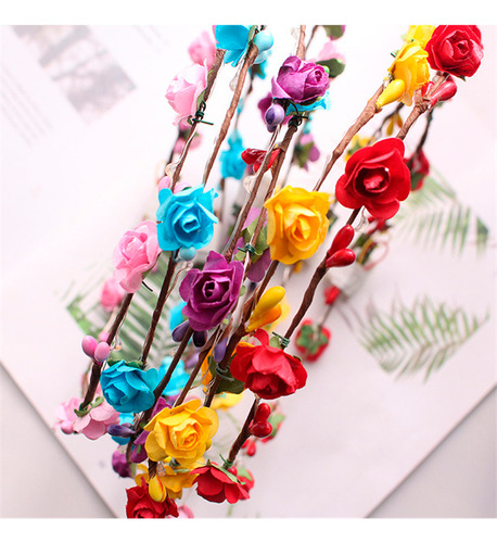 6 Corona De Flores Artificial Tiara Multicolor Fiesta Prince