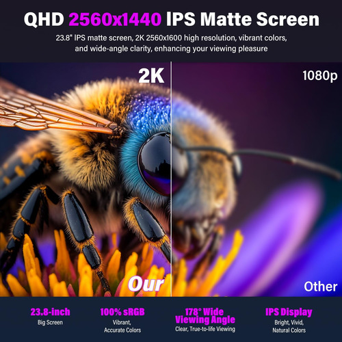 Monitor De Juego Portátil De 2k 180hz, 23.8 2560x1440 Qhd Rá