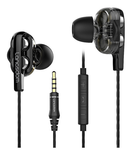 Audífonos Alambricos 3.5 In-ear Langsdom D4c Black