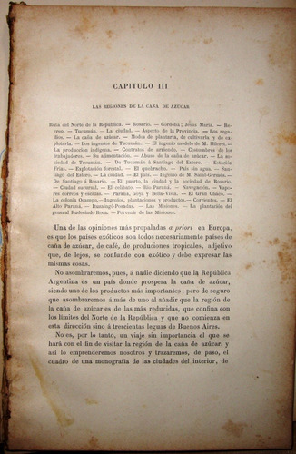 Tucuman 1888 Region Caña Azucar Folleto Original 80 Pag.