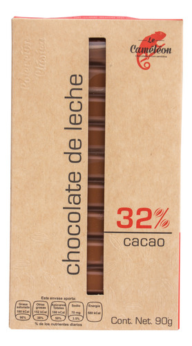 Tableta De Chocolate De Leche 32% De Cacao Le Caméléon
