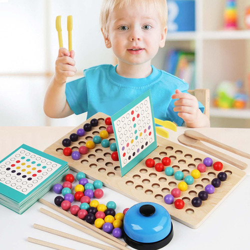 Juego De Cuentas De Madera Con Clavija, Juguete De