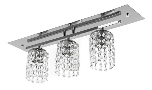 Aplique Lineal 3 Luces Chesca Lyon Cromo C/ Cairel Apto Led