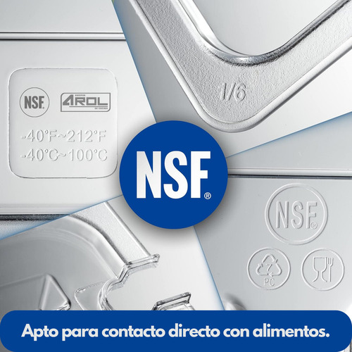 Tapa Inserto Policarbonato Noveno 1/9 Con Ranura AROL 17 x 10