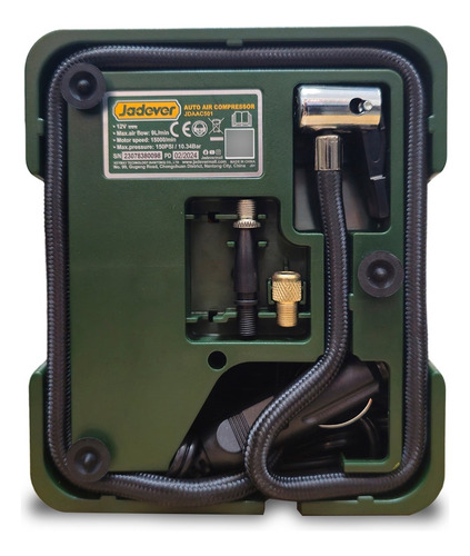 Compresor De Aire Jadever Portátil Automático 150psi Color Verde Fase Eléctrica Monofásica