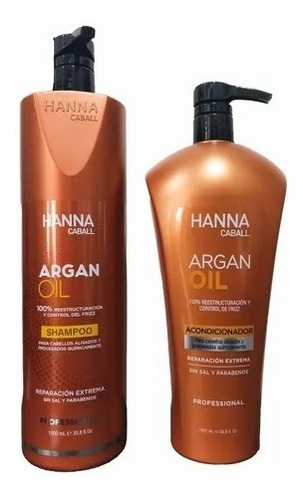 Shampoo + Acondicionador Hanna Caball Argán 1 Litro