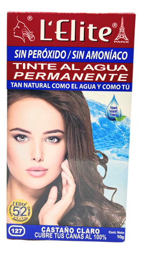 Tinte De Cabello Sin Peróxido Ni Amoniaco Castaño Claro 127
