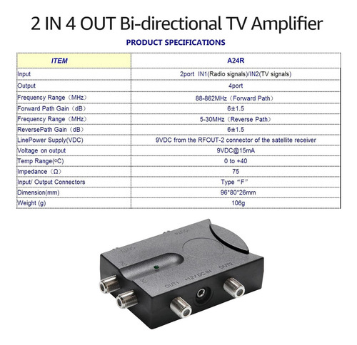 Amplificador De Tv Eryue, Amplificador De Tv Bidireccional 2