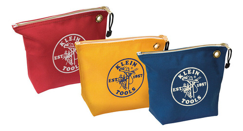 Klein Tools 5539cpak Zipper Bags, Assorted Canvas Tool P Yyn
