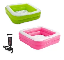 Comprar Kit 02 Piscinas Infláveis Bebê Verdeu002Frosa Soft Intex + Bomba