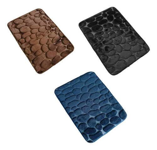 3 Alfombrillas De Baño Con Efecto 3d De Adoquines,