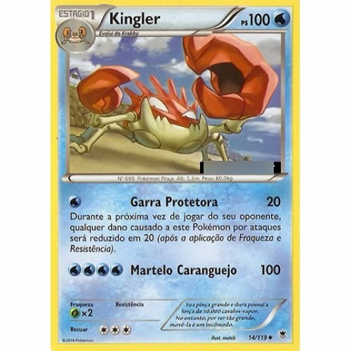 Kingler - Pokémon Água Incomum - 14/119 - Pokemon Card Game