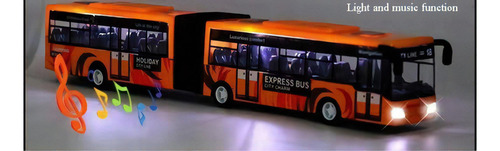 Modelo de ônibus de brinquedo 1:32 com luz e som amarelos