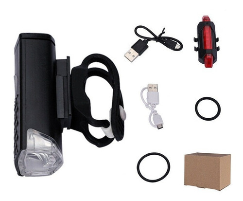 Juego De Luces Recargables Usb Para Bicicleta Faros