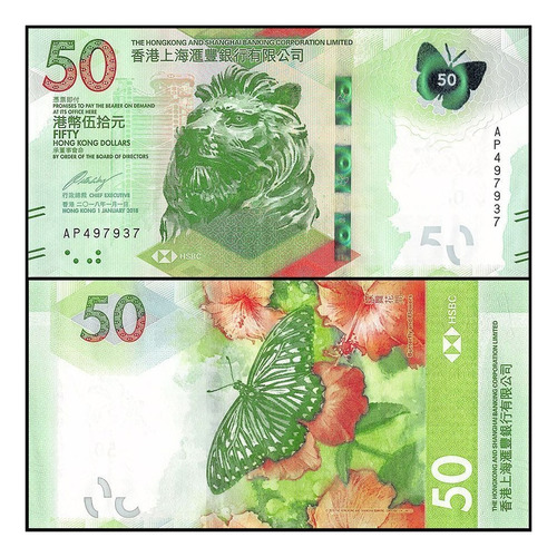 Grr-billete De Hong Kong 50 Dollars 2018 - H S B C