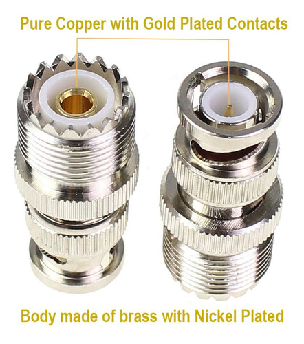 Pack Adapters Bnc A Uhf So-239 - 2 Piezes Rf