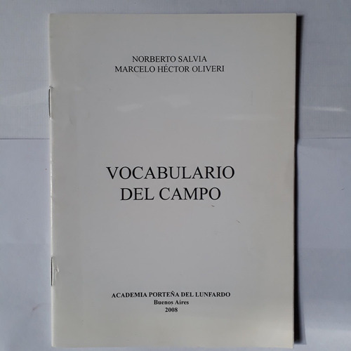 Vocabulario Del Campo Norberto Salvia - Marcelo H. Oliveri