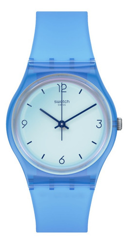 Reloj Swatch Swan Ocean Gs165 Color De La Correa Transparente Color Del Bisel Azul Color Del Fondo Azul