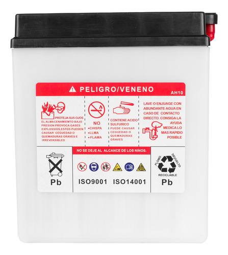 Bateria 12n14-3a 12v 10ah Con Acido Para Moto Zn400 Kinlley