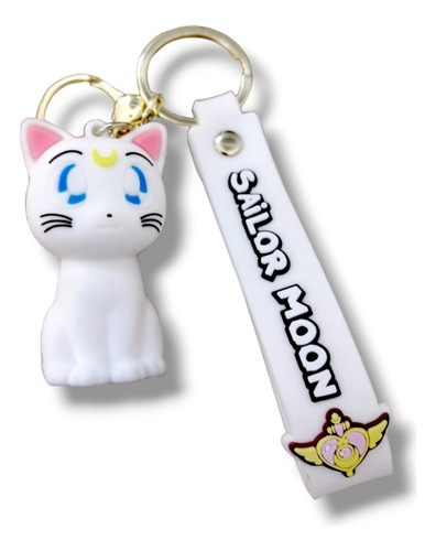 Llavero Gatita Luna Sailor Moon Kawai Blanca