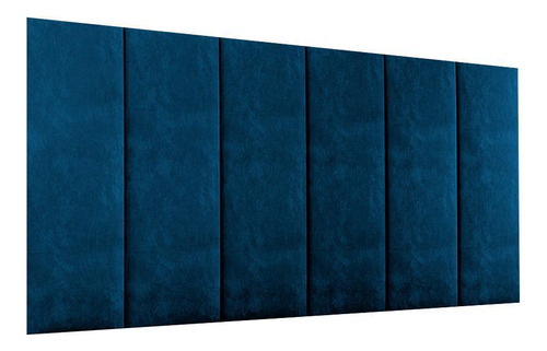 Cabeceira Adesiva Estodada Modular Suede Azul 60x20 1 Pç