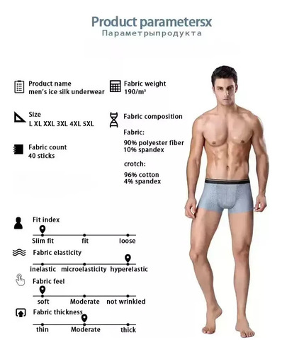 Kit De 5 Calzoncillos Bóxer De Algodón Sin Costuras De Fibra