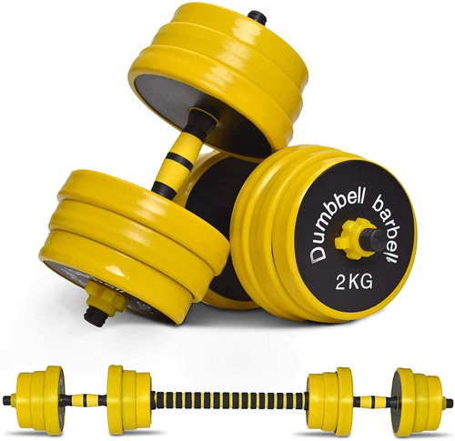 Set De Mancuernas Ajustables 66 Lbs Con Barra Juego 2 En 1