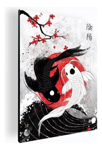 Cuadro Decorativo Mural Koi Yin Yang Japon 42x60 Cm