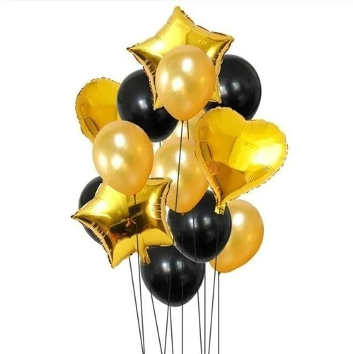 Combo De Globos Metalizados Y Látex Bouquet Fiestas Eventos