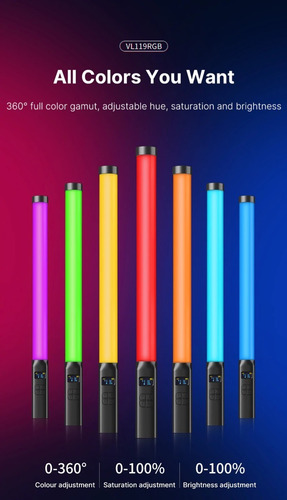 Imagen 2 de 10 de Luz Led Rgb Ulanzi Vl119 Bateria Interna Stick Barra 4.8w