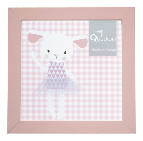 Portarretrato Infantil Mousy 6x6 Rosa Color Rosa/Blanco