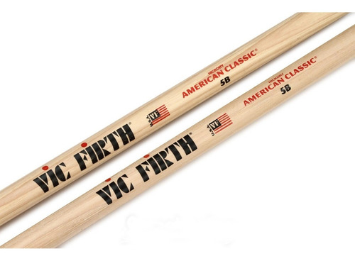 Imagen 2 de 3 de Baquetas Vic Firth American Classic 5b Punta Madera