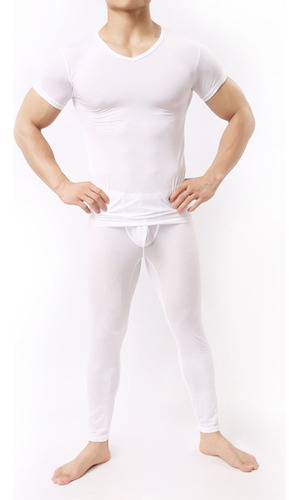 Conjunto De Camisetas De Seda Transparente Para Hombre, Con