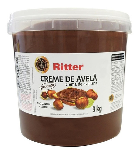 Creme Avelã 3kg Ritter Tipo Nutella - Frete Grátis 