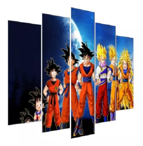 Quadro Decorativo Dragon Ball Goku Anime Desenho Com Moldura