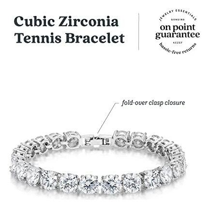 Pulseira De Tênis Kezef Com Zircônia Cúbica Branca E Latão