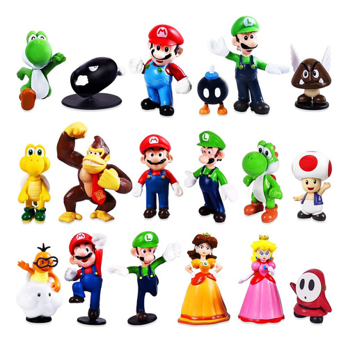 Laxiya 18 Figuras De Accion De Super Mario Brothers, Figuras