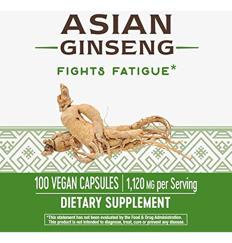 Naturalezas, Ginseng, Asiático, 100 Cápsulas, 560 Mg (el Emp