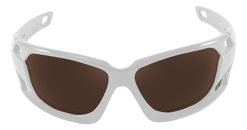 Óculos De Sol Spy 67 - Hammer Polarizado Armação Branco Lente Marrom Sem Espelho Polarizada