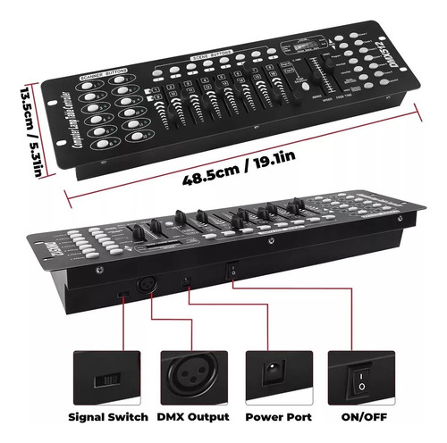 Controlador Dmx 192 Canales Luces Dj Consola 512 Línea 1m