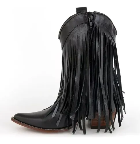 Bota infantil best sale feminina com franja